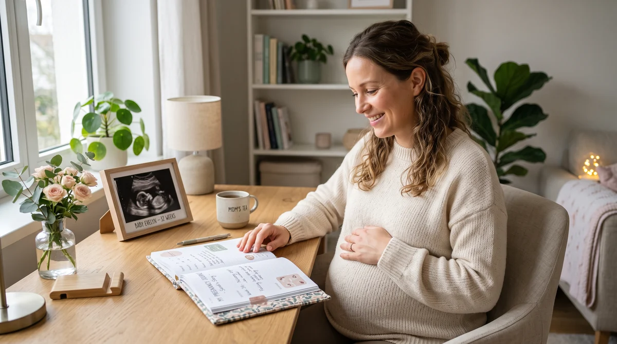 Calendario de embarazo semana a semana con fechas de ecografías y consultas prenatales